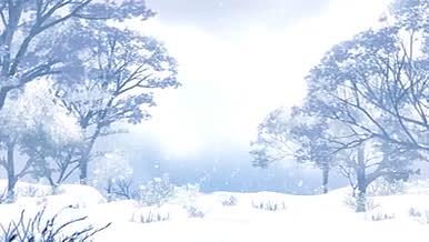 唯美风景唯美下雪雪树年会背景雪的主题视频的预览图